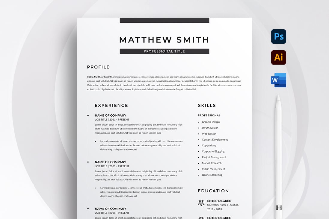 Template #208741 Clean Cv Webdesign Template - Logo template Preview