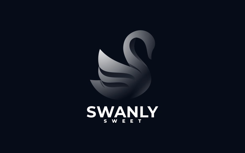 Black Swan Gradient Logo Style Logo Template