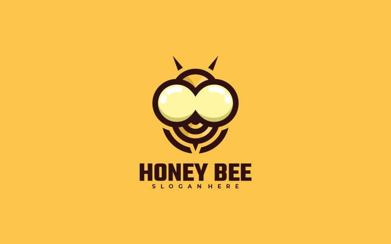 Honey Bee Simple Mascot Logo Logo Template