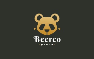Panda Bear Simple Logo Style