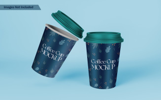 Realistic Double Coffee Cup Mockup