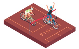 Sport Cycling Isometric 201020151 Vector Illustration Concept