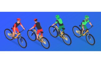 Sport Cycling Isometric 201020156 Vector Illustration Concept