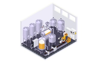 Brewery Beer Production Isometric 210203905 Vector Illustration Concept
