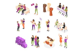International Women'S Day Isometric Recolor 210130124 Vector Illustration Concept