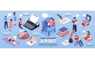 Isometric Poetry Infographics-01 210212120 Vector Illustration Concept