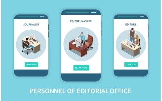 Newspaper Editorial Office Publishing Isometric 210110912 Vector Illustration Concept