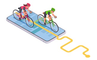 Sport Cycling Isometric 201020150 Vector Illustration Concept