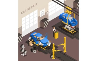 Car Repair Maintenance Autoservice Station Isometric 210310126 Vector Illustration Concept