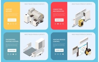 Heating System Isometric Set 210110924 Vector Illustration Concept