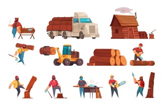 Lumberjack Set 210312623 Vector Illustration Concept