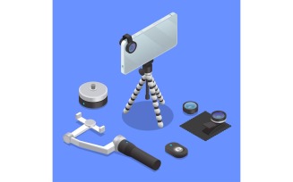 Mobile Photography Video Isometric 210320125 Vector Illustration Concept