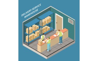 Order Delivery Isometric 210110928 Vector Illustration Concept