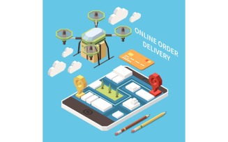 Order Delivery Isometric 210110929 Vector Illustration Concept