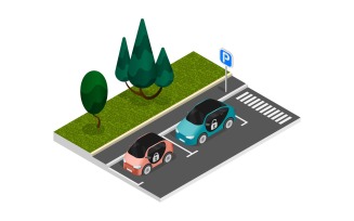 Parking Isometric Composition 210470707 Vector Illustration Concept