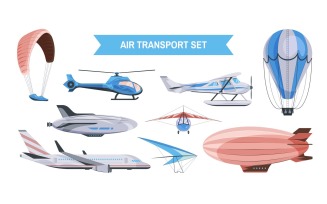 Air Transport Color Set 210351802 Vector Illustration Concept