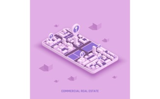 Commercial Real Estate Isometric 210110122 Vector Illustration Concept