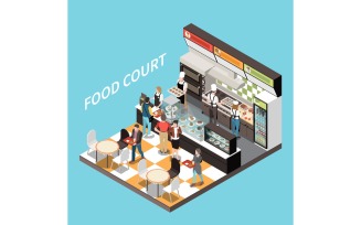 Food Court Isometric 210410902 Vector Illustration Concept