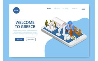 Greece Web Site Isometric 210360701 Vector Illustration Concept