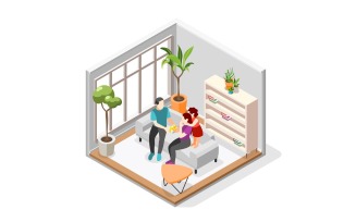 International Day Of Families Isometric Composition 210330112 Vector Illustration Concept