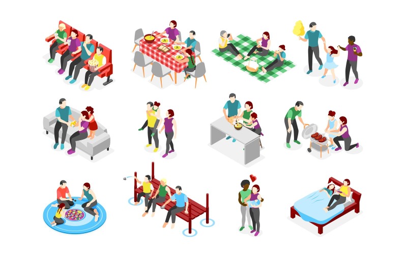 International Day Of Families Isometric Icons 210330110 Vector Illustration Concept