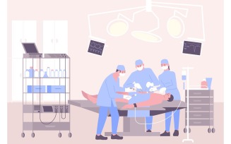 Operation Hospital Flat 210370113 Vector Illustration Concept