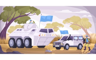 Peacekeepers Transport Flat 210250720 Vector Illustration Concept