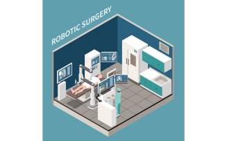 Robotic Surgery Isometric 210310913 Vector Illustration Concept