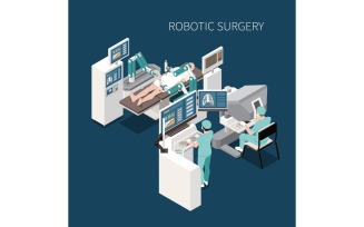 Robotic Surgery Isometric 210310916 Vector Illustration Concept