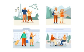 Elderly People Happy Life Cartoon 210270302 Vector Illustration Concept