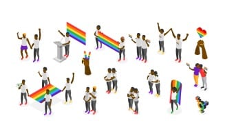 International Day Against Homophobia Isometric Recolor 210330124 Vector Illustration Concept