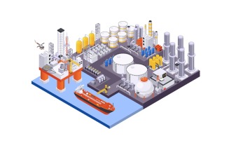 Oil Petroleum Industry Isometric 210303931 Vector Illustration Concept