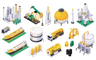 Oil Petroleum Industry Isometric 210303932 Vector Illustration Concept