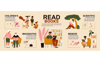Read Books People Infographics 210360505 Vector Illustration Concept
