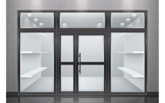 Glass Door Entrance Realistic 210320328 Vector Illustration Concept