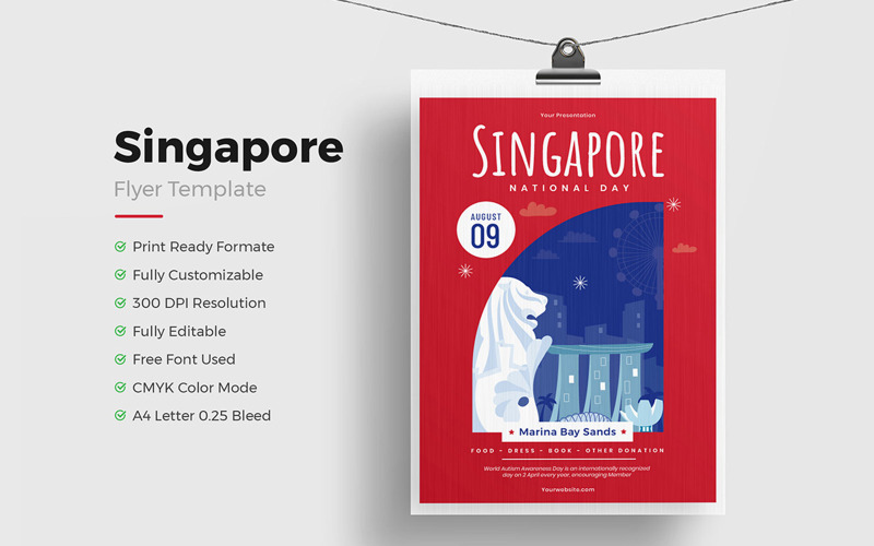 Singapore National Day Flyer Template Corporate Identity