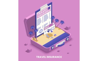 Travel Insurance Isometric 210410163 Vector Illustration Concept