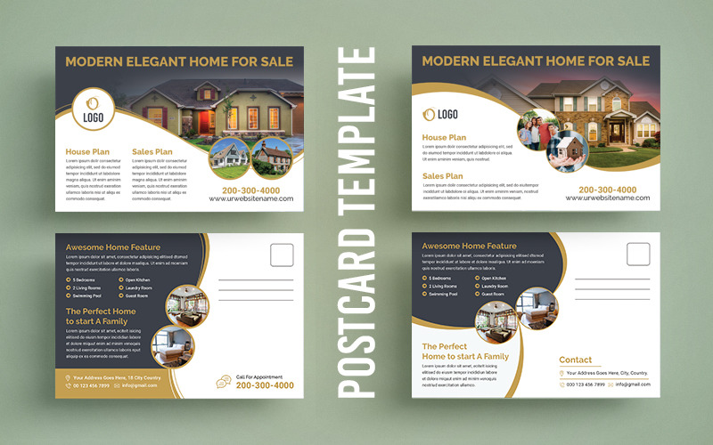 Business Realestate Postcard Designs Corporate Identity