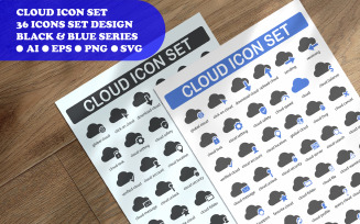 Cloud Icon Concept Iconset template