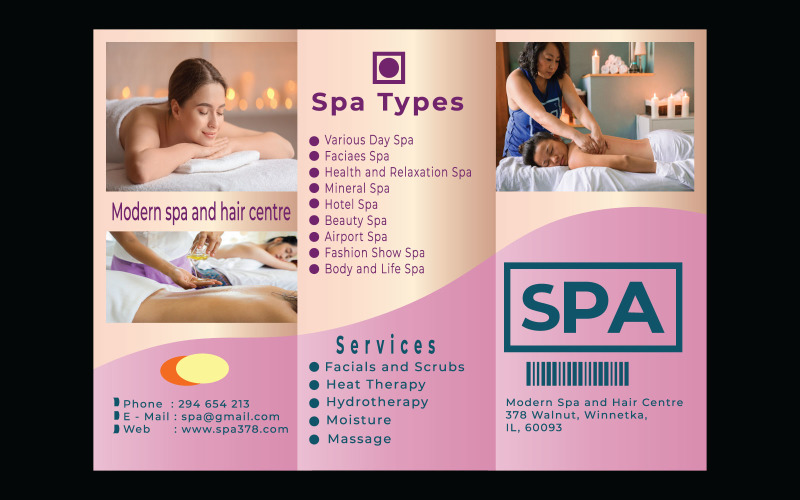 Modern Spa and Hair Centre Brochure Template Corporate Identity