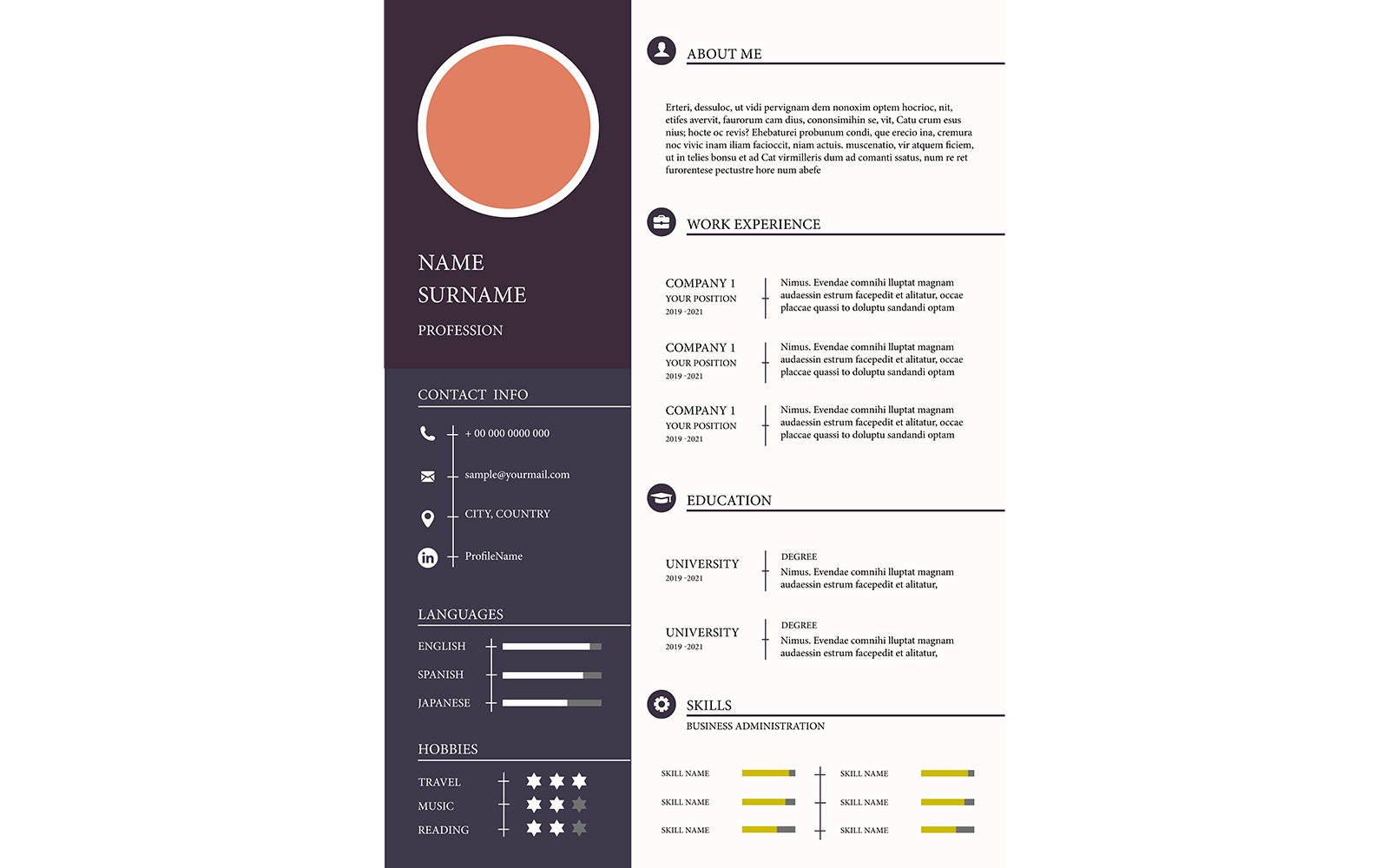 Template #209545 Templatecv Templateresumecvcurriculum Webdesign Template - Logo template Preview