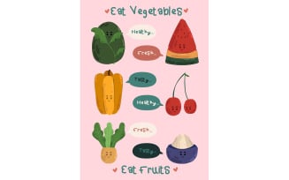 Eat Vegetables Poster Illustration
