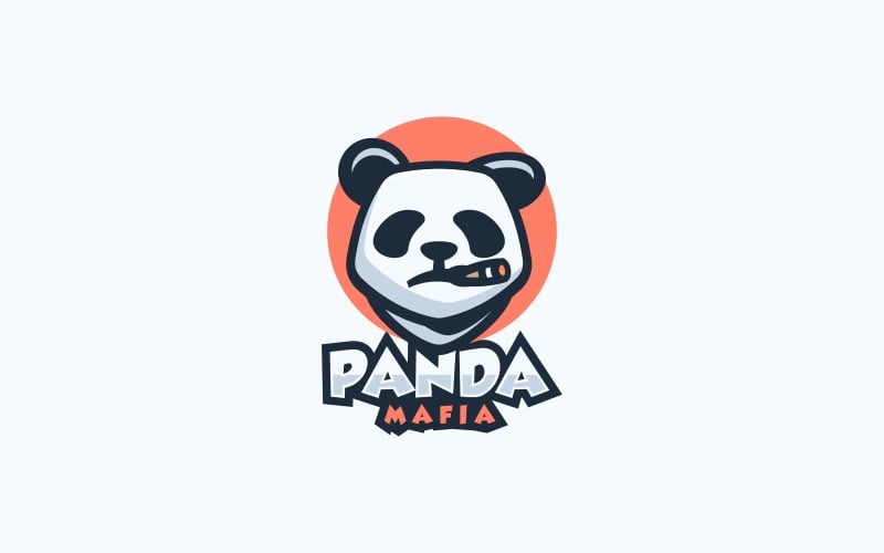 Panda Mafia Simple Mascot Logo Logo Template