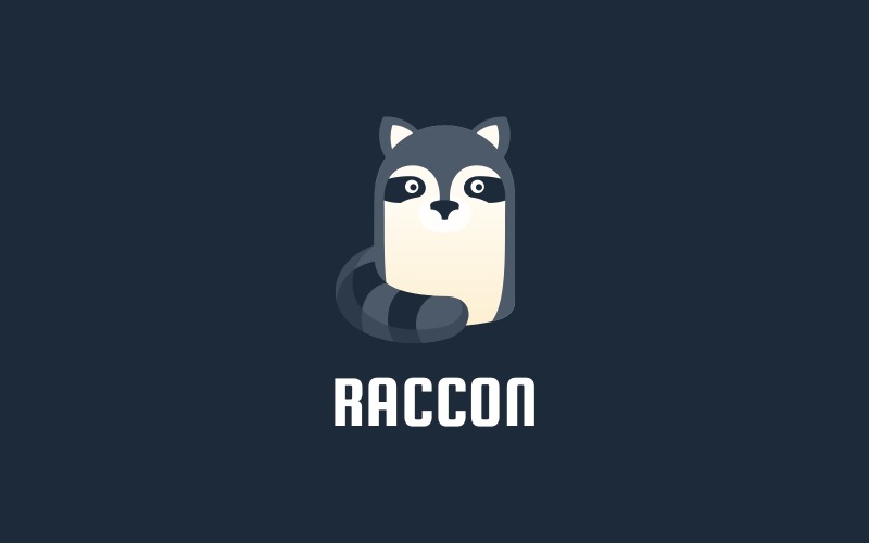 Raccoon Simple Logo Style Logo Template