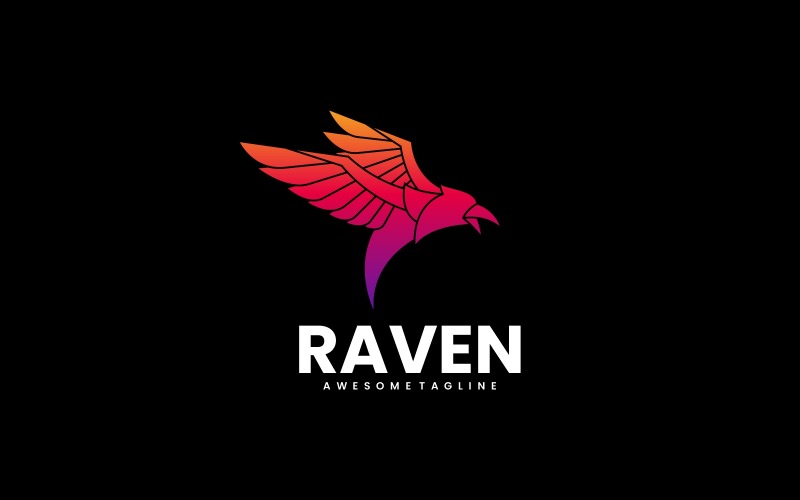 Raven Gradient Colorful Logo Logo Template