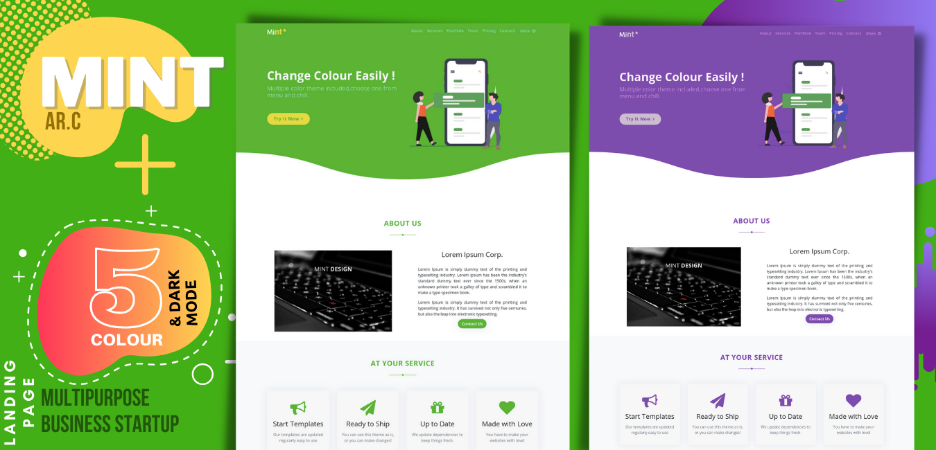Mint Ready-to-Use Clean Bootstrap HTML Multipurpose  Landing Page Template