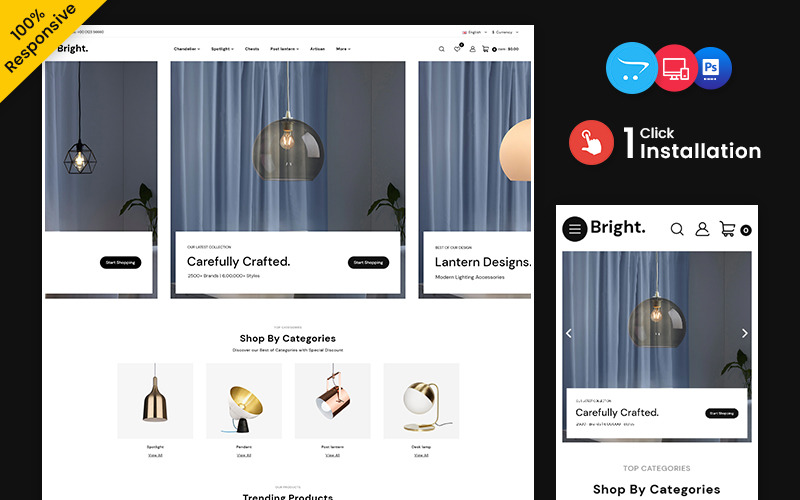 Bright – Lighting and Furniture Multipurpose Store OpenCart Store OpenCart Template