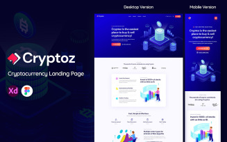 Cryptoz cryptocurrency landing Page Kit