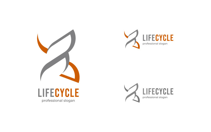 X Letter Fashionable Life Cycle Logo Logo Template
