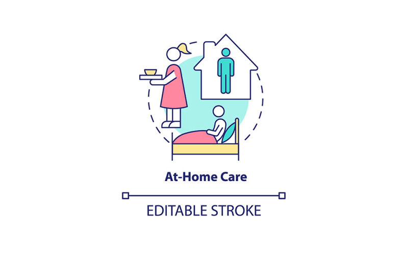 At Home Care Concept Icon Vector Graphic